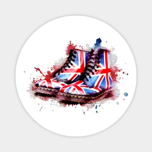 Union Jack flag Dr Martens Boots on White Magnet